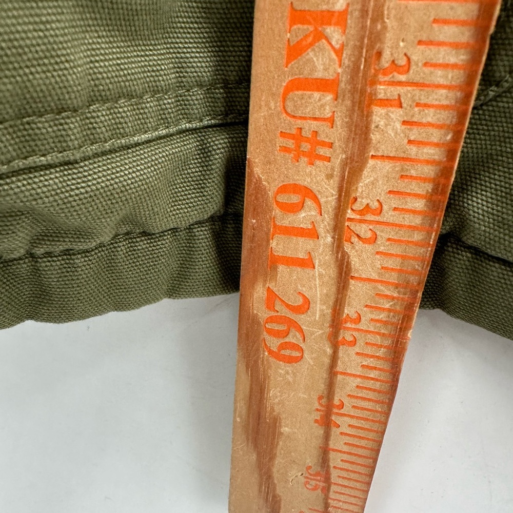 Lands' End Olive Utility Jacket with Brown Collar - Picture 13 of 15